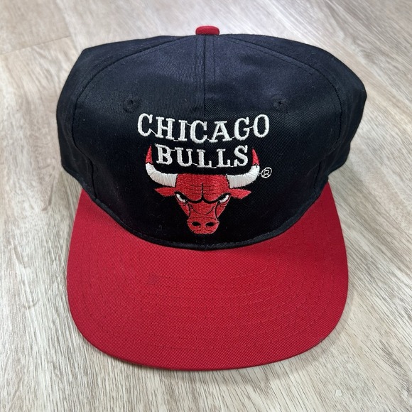 twins enterprise Other - VTG Chicago Bulls Snapback Hat NBA Basketball Jordan Twins Black Red Cap